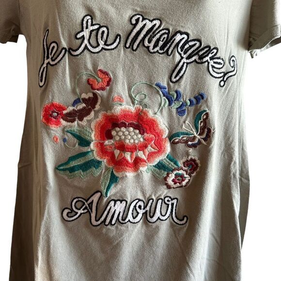 Miss Me ~Je Te Manque? (You miss me?) ~ round neck Tshirt dress ~ size Medium - Picture 6 of 11